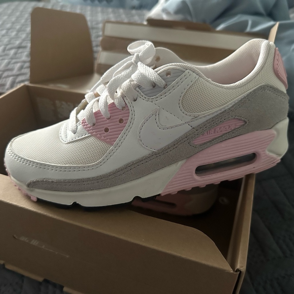Nike Women's Air Max Sneakers - White and Pink, they run small 7 fits like 6.5